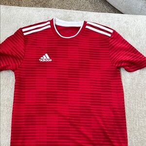 Adidas Red Striped T-Shirt